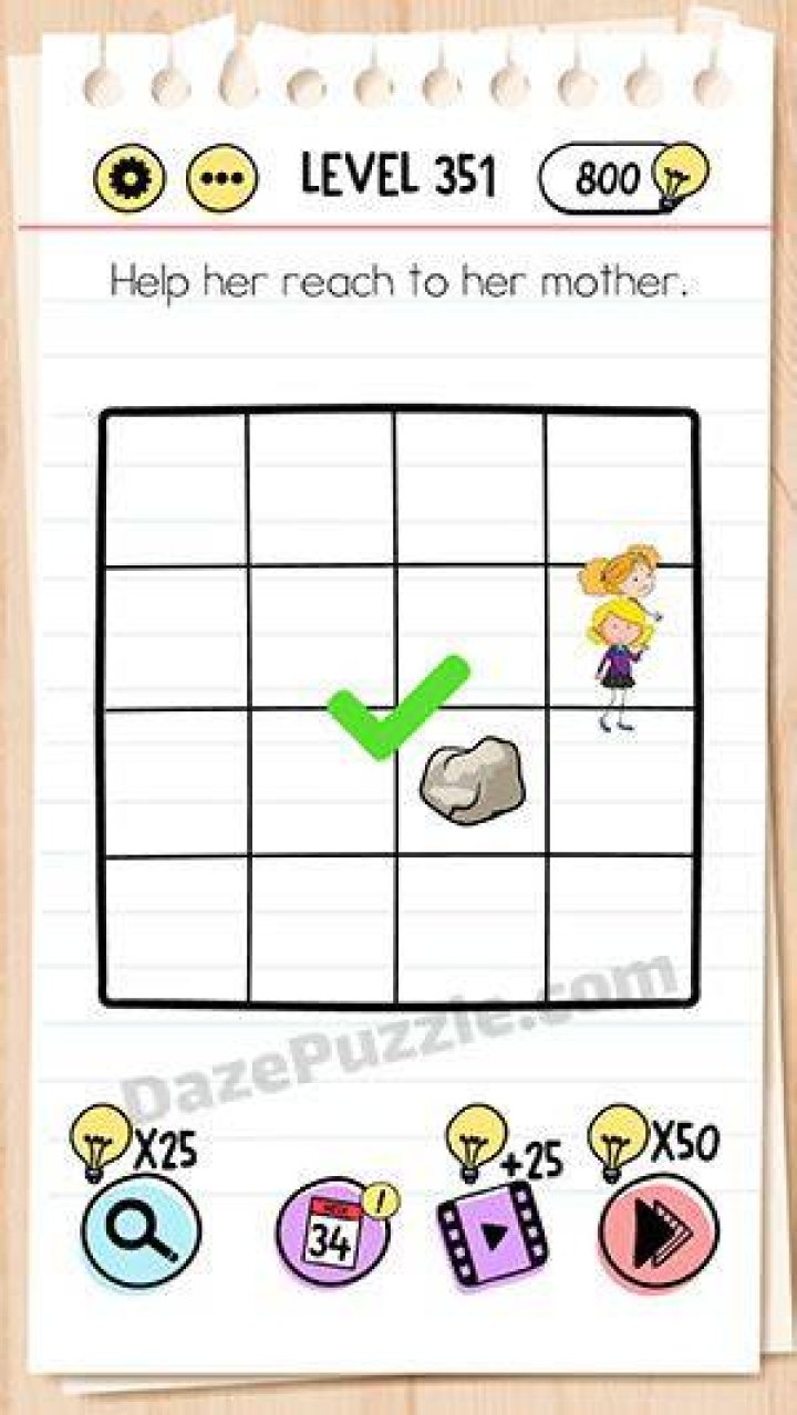 Brain Test Level 351 (NEW) Help her reach to her mother Answer